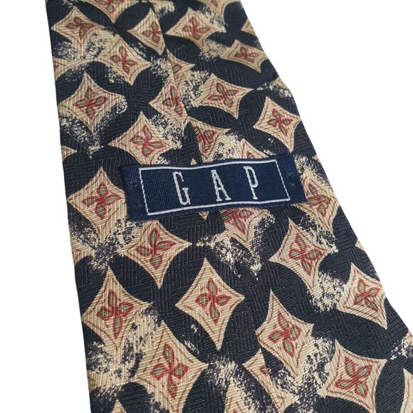 GAP Men’s Silk Tie Vintage Designer Casual Office Dad Gift Tiny Snag Yuppie Core - Picture 4 of 5